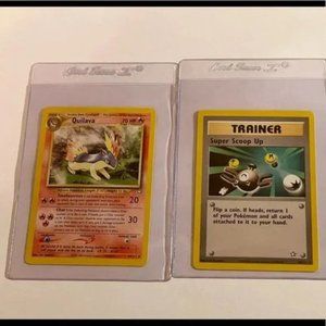 Pokémon Neo Genesis cards: Uncommon Quilava & Uncommon Super Scoop Up Trainer